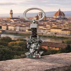 David Bust Keychain Italy Flag Souvenir