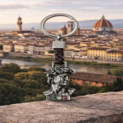 David Bust Keychain Italy Flag Souvenir