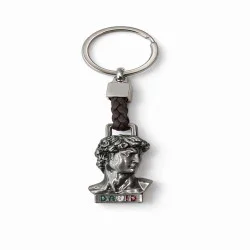 David Bust Keychain Italy Flag Souvenir