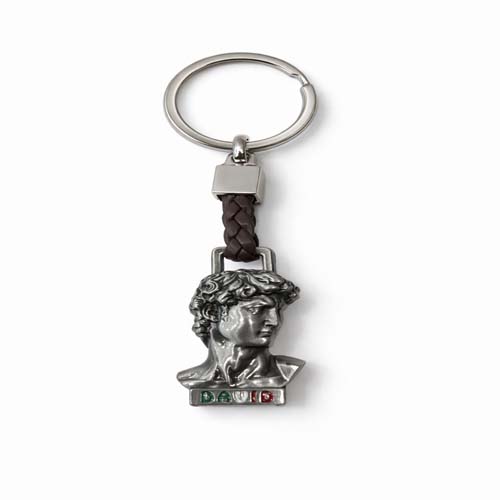David Bust Keychain Italy Flag Souvenir