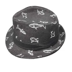 Fedora hat with shark embroidery
