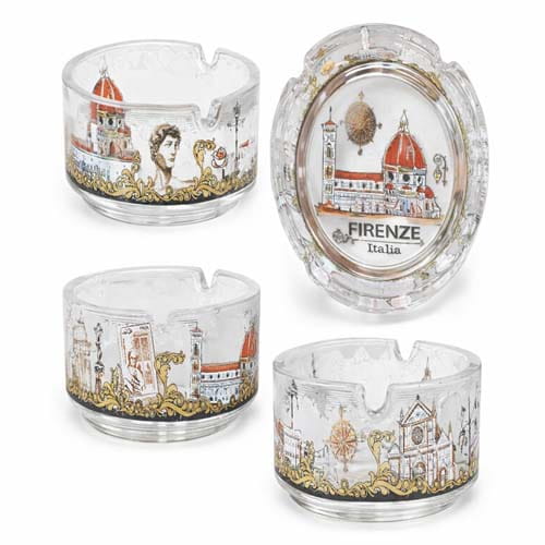 Florence Landmark Glass Ashtray Firenze Italy Collectible