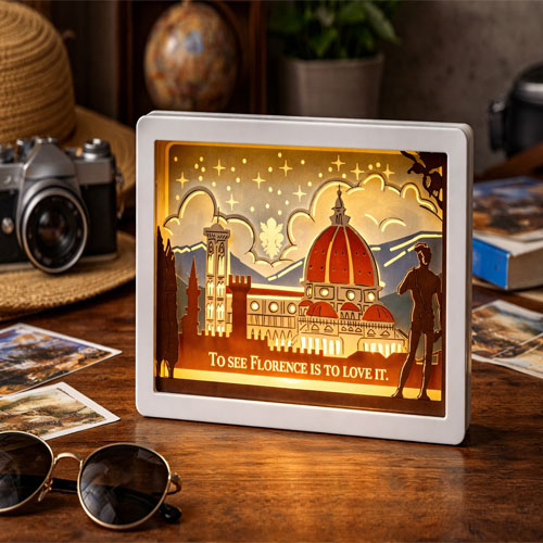 Florence Italy LED Shadow Box Frame Duomo Skyline