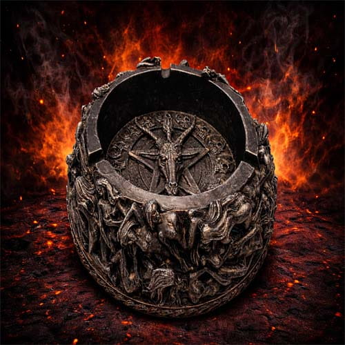 Gothic Baphomet Ashtray Devil Skull Decor Bowl