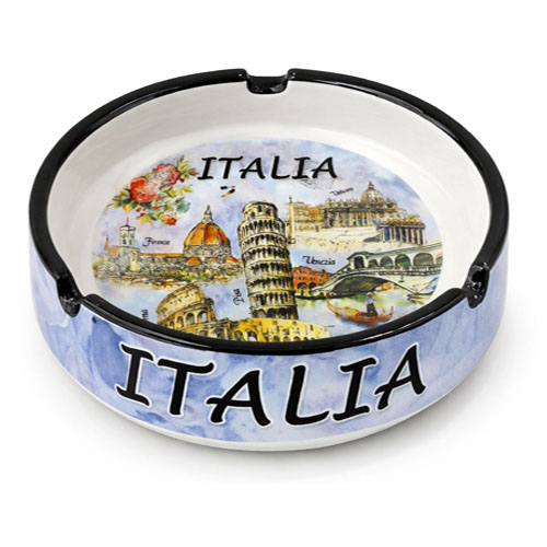 Italia Ceramic Ashtray Italy Landmark Souvenir