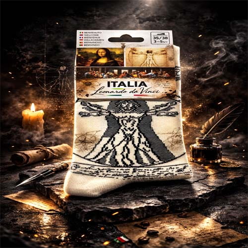 Italy Art Socks Leonardo da Vinci Design