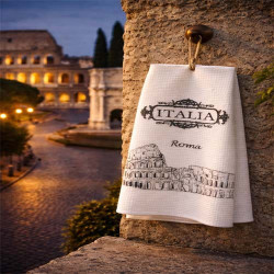 Italy Roma Small Cotton Towel Colosseum Design
