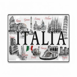 Italy Vintage Travel License Plate Italian Landmark Wall Decor