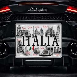 Italy Vintage Travel License Plate Italian Landmark Wall Decor