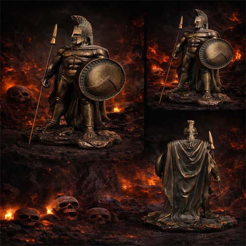 Legendary Greek Warrior Spartan Statue