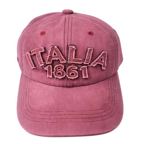 Maroon cap with Italy 1861 embroidery