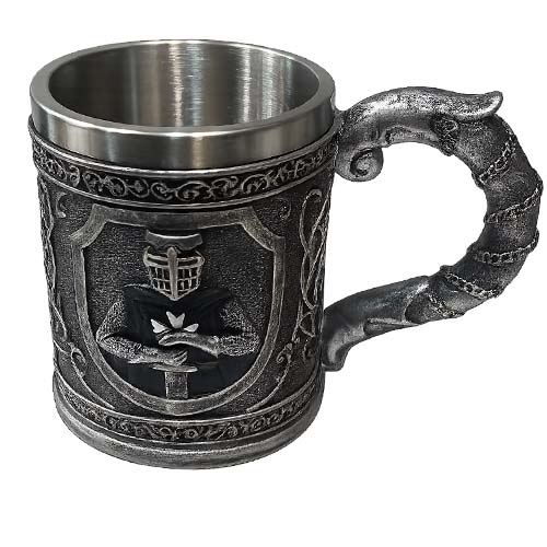 Medieval mug with dragon