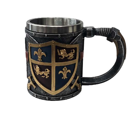Medieval mug with heraldic shield