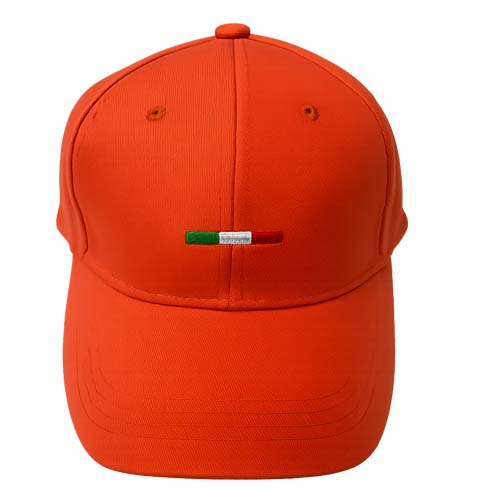 Orange cap with Italian flag