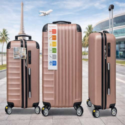 Premium ABS Luggage Rose Gold Hard Shell Spinner Suitcase