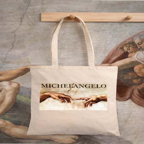 Renaissance Art Tote Bag  Michelangelo Inspired Design