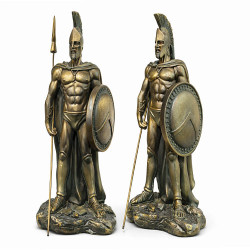 Spartan Warrior Statue Bronze Greek Soldier Figurine