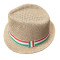 Straw hat with tricolor ribbon