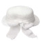 Straw hat with white bow