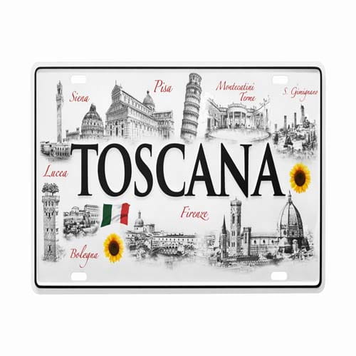 Toscana Italy Decorative License Plate Tuscany Landmarks