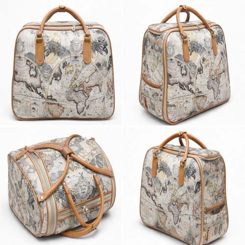 Vintage World Map Travel Bag Retro Duffle