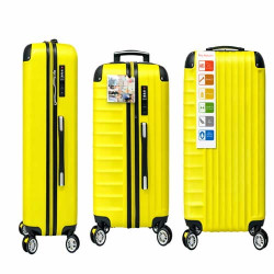 Yellow ABS Hard Shell Lightweight Spinner Travel Luggage